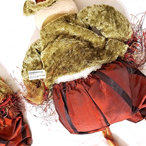 Creative Co-Op Shelf Sitter Snowman green/burgundy chic Christmas holiday decor - Picture 7 of 8